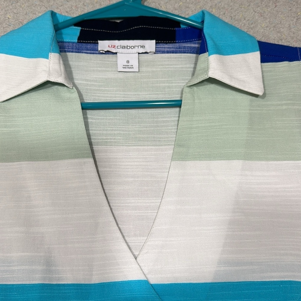 NWT Liz Claiborne Sleeveless Striped A-Line Dress size 8 - Picture 7 of 7